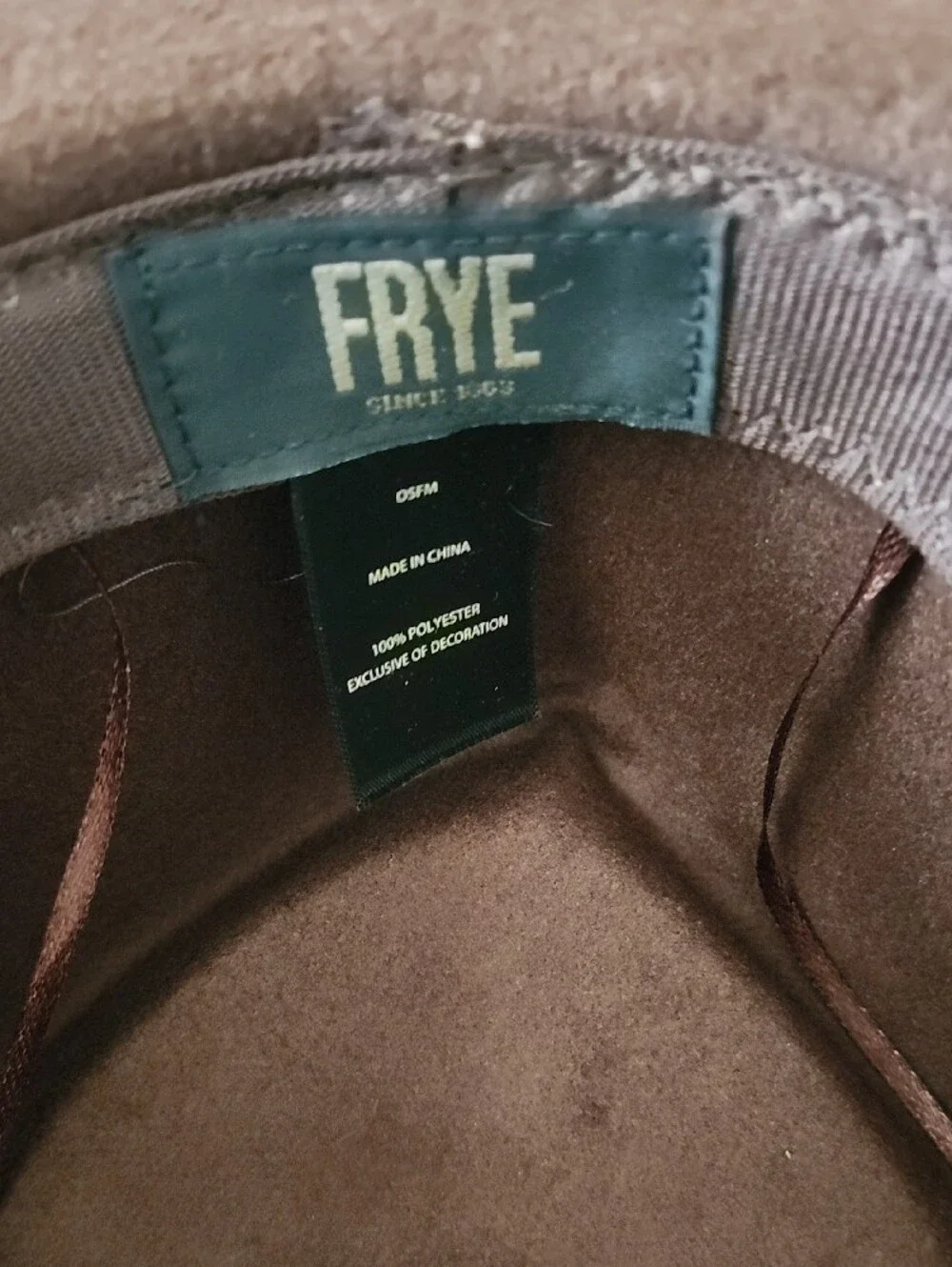 Frye Men's Fedora Hat Dark Brown Felt Stingy Brim Trilby NWT OSFM